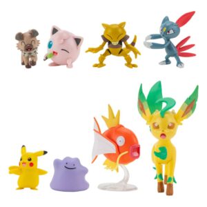 Pokémon pack 8 figurines Battle Figure Set Pikachu femelle, Rondoudou, Rocabot, Farfuret, Abra, Metamorphe, Phyllali, Magicarp