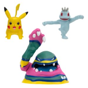 Pokémon pack 3 figurines Battle Figure Set Machoc, Pikachu #1, Alolan Grotadmorv 5 cm