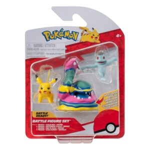 Pokémon pack 3 figurines Battle Figure Set Machoc, Pikachu #1, Alolan Grotadmorv 5 cm