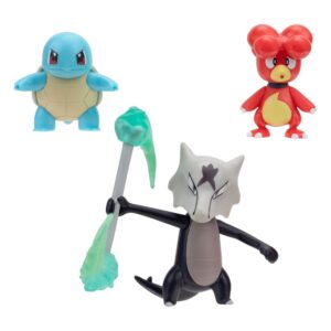 Pokémon pack 3 figurines Battle Figure Set Magby, Carapuce #4, Alolan Ossatueur 5 cm