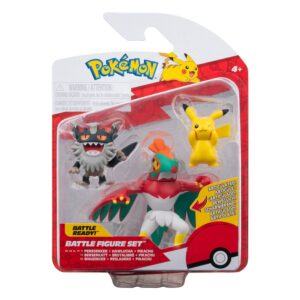 Pokémon pack 3 figurines Battle Figure Set Pikachu #8, Perrserker, Hawlucha 5 cm