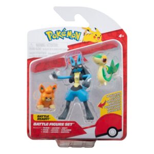 Pokémon pack 3 figurines Battle Figure Set Vipélierre, Pawmi, Lucario 5 cm