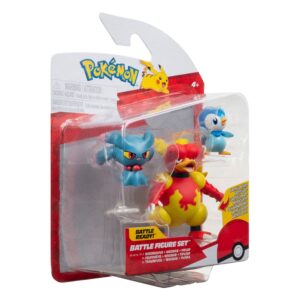 Pokémon pack 3 figurines Battle Figure Set Tiplouf, Feuforêve, Magmar 5 cm