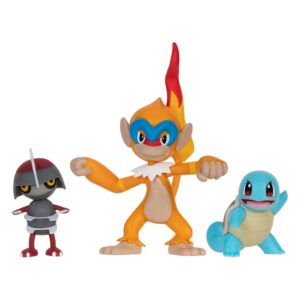 Pokémon pack 3 figurines Battle Figure Set Scalpion, Carapuce #1, Chimpenfeu 5 cm