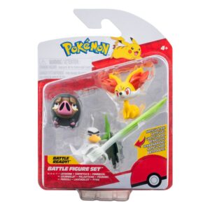 Pokémon pack 3 figurines Battle Figure Set Fennekin, Lechonk, Palarticho 5 cm