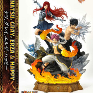 Fairy Tail statuette PVC 1/6 Natsu, Gray, Erza, Happy Deluxe Bonus Version 57 cm