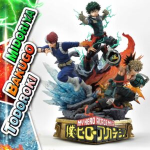 My Hero Academia statuette Midoriya, Bakugo & Todoroki Deluxe Bonus Version 69 cm