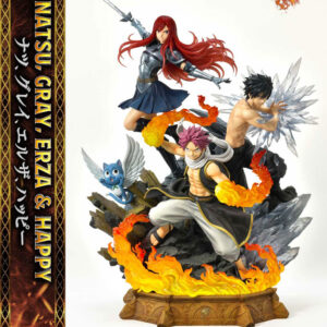 Fairy Tail statuette PVC 1/6 Natsu, Gray, Erza, Happy Deluxe Version 57 cm